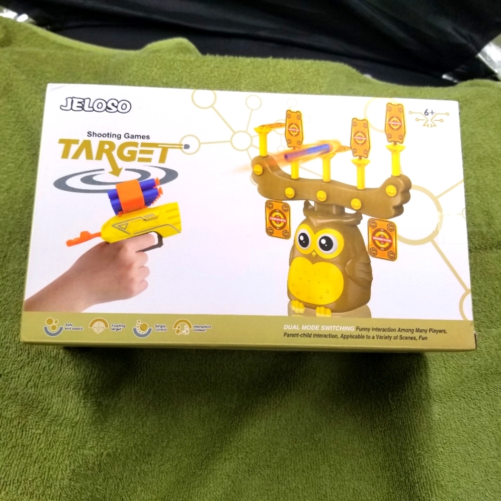 Hover Shot New Target Shooting Game Owl w/ Targets & Floating Balls Foam Darts